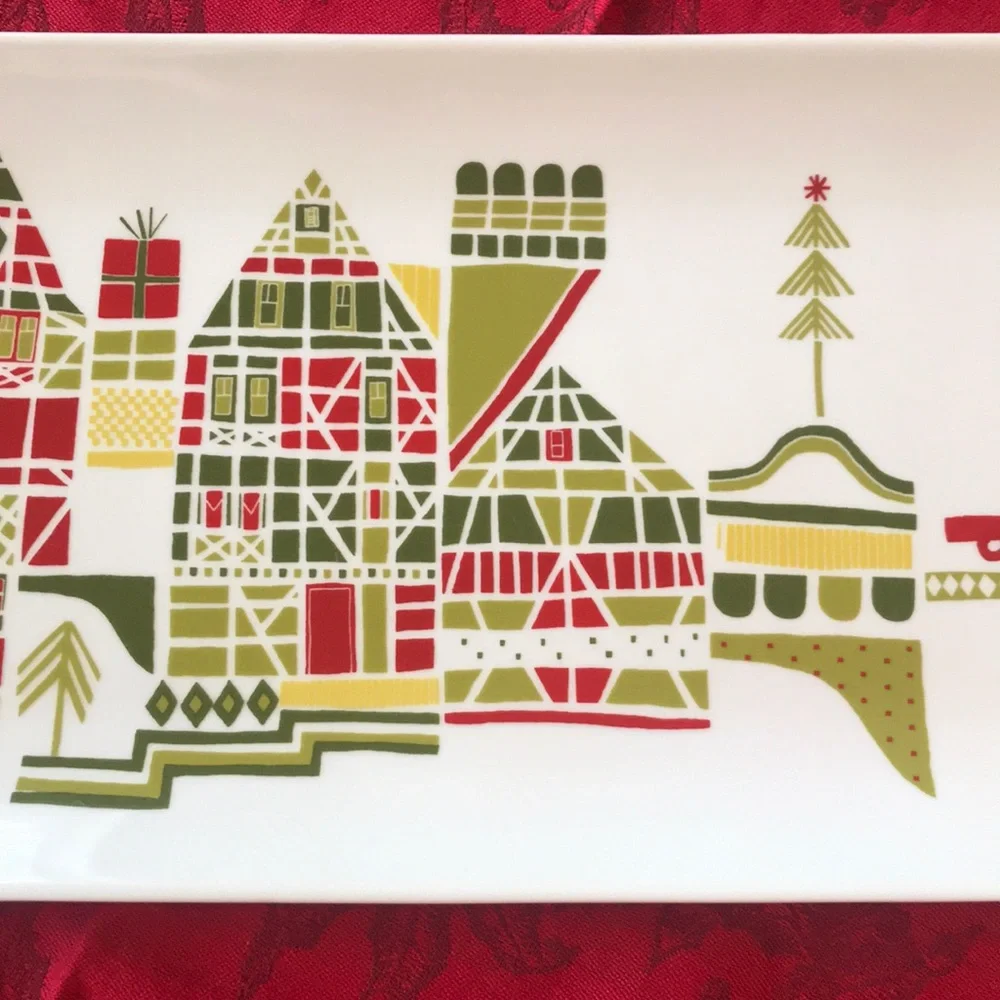 Crate & Barrel Yule Town Platter
